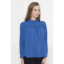 For You Moda Women's Front Smocking Detailed Saks Blouse