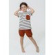 For You Kids Organic 3 Piece Pocket Anchor Embroidered Tile Pajamas Set