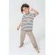 For You Kids Organic 3 Piece Pocket Anchor Embroidered Stone Pajamas Set