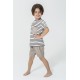 For You Kids Organic 3 Piece Pocket Anchor Embroidered Stone Pajamas Set