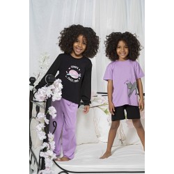 For You Kids Set of 4 Donut Cat Patterned Purple Black Pajamas