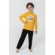 For You Kids 4-Piece Spaceship Yellow Black Pajamas Set