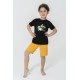 For You Kids 4-Piece Spaceship Yellow Black Pajamas Set