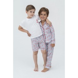 For You Kids Set of 4 Red Tie Anchor Pattern Pajamas