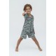 For You Kids 4-Piece Black Striped Shark Pattern Pajamas Set