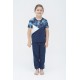 For You Kids 4 Pieces Navy Blue Camouflage Pattern Pajamas Set