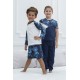 For You Kids 4 Pieces Navy Blue Camouflage Pattern Pajamas Set