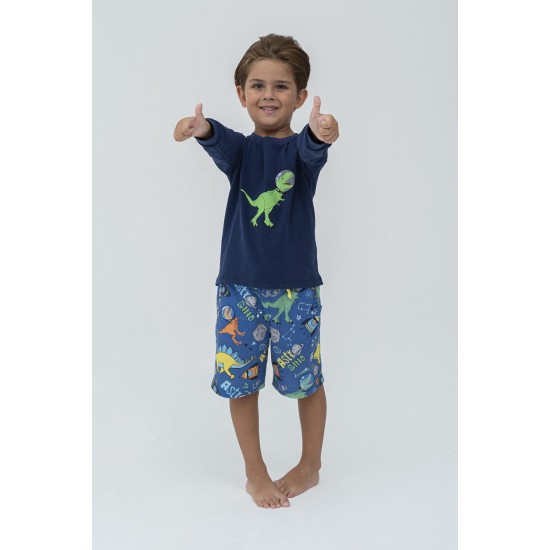 For You Kids Dinosaur Pattern Blue Pajamas Set of 4