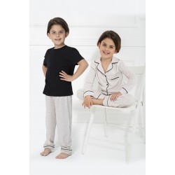 For You Kids 3-Piece Black Long White Pajamas Set