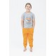 For You Kids Shark Pattern Orange Gray Pajamas Set of 4