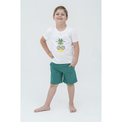 For You Kids Pineapple Pattern Green Pajamas Set of 4