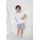 For You Kids Shirt Collar Anchor Embroidered Bottom Top Set