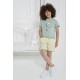 For You Kids Mars Airplane Pattern Light Green T-shirt Shorts Set