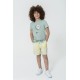 For You Kids Mars Airplane Pattern Light Green T-shirt Shorts Set