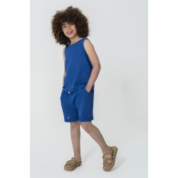 For You Kids Suspended Athlete Shorts Petrol Blue Top & Bottom Set