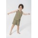 For You Kids Suspended Athlete Shorts Khaki Bottom and Top Set