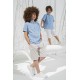 For You Kids Pocket Detailed Button Down Collar Blue Shirt