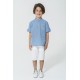 For You Kids Pocket Detailed Button Down Collar Blue Shirt