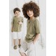 For You Kids Organic One-Button Collar Khaki Shirt