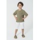 For You Kids Organic One-Button Collar Khaki Shirt