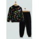 For You Kids Tie-Dye Printed Black Hooded Sweatshirt Set