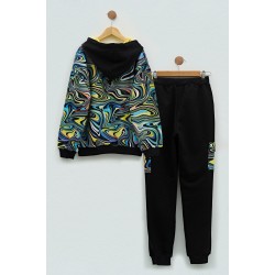 For You Kids Boy Patterned Cargo Pocket Tracksuit Set