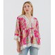 Women’s V Neck Loose Casual Pink Tops online | MonomoiFashion