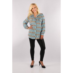 Women’s Long Sleeve Black, Golden And White Striped Shirt