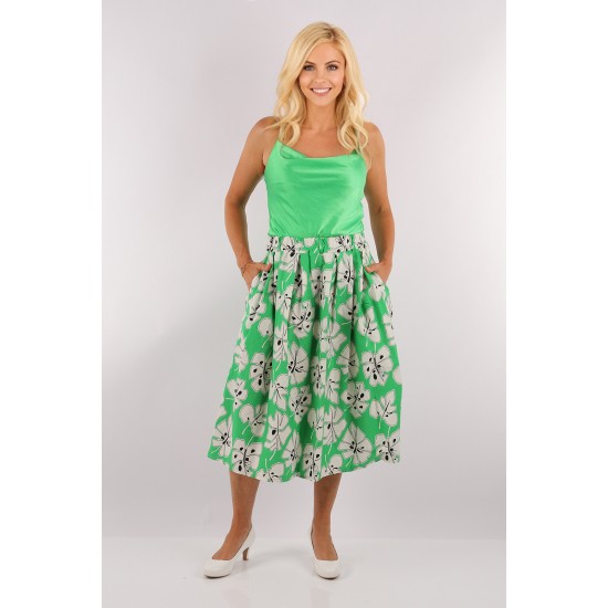 Floral Palazzo Green Line Pants