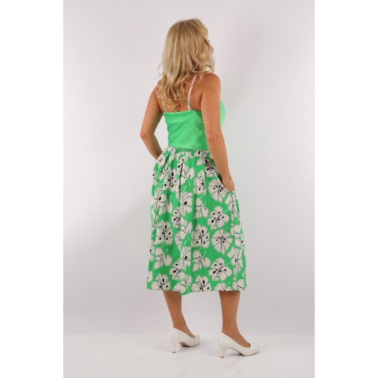 Floral Palazzo Green Line Pants