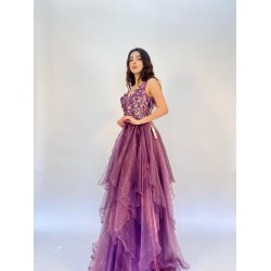 Purple Sleeveless Bridal Dresses