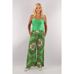 Palazzo Floral Green Line Boho Style Pants