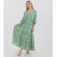 Green Color Flower Rompers Dress 