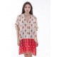 Spring V-neck Milk Silk Dress Summer Large Size Beach Dress Woman Printing Dress