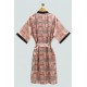 For You Sleepwear Satin Ethnic Pattern Black Dressing Gown