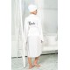 For You Modest Boneli Long Black Bride Embroidered Bridal Dressing Gown