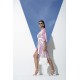 For You In&Out Indoor and Outdoor V-Neck Snake Pattern Belted Pink Satin Dressing Gown/Dress