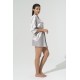 For You Sleepwear Plain Gray Satin Dressing Gown