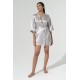 For You Sleepwear Plain Gray Satin Dressing Gown