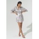 For You Sleepwear Plain Gray Satin Dressing Gown