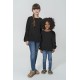 For You Kids Organic Black Blouse with Ruffle Skirt and Button Back