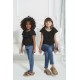 For You Kids Organic Collar Ruffled Elastic Black Blouse