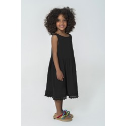 For You Kids Organic Lace Hem Black Dress