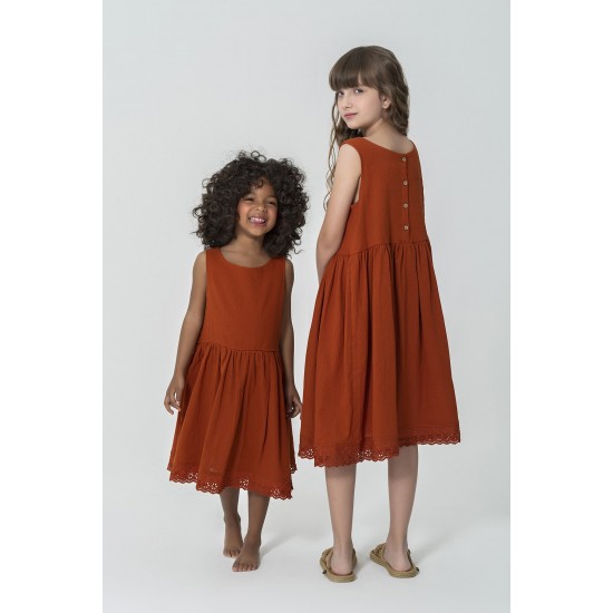 For You Kids Organic Hemline Lace Tile Dress