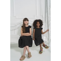 For You Kids Organic Robe Layered Black Dress