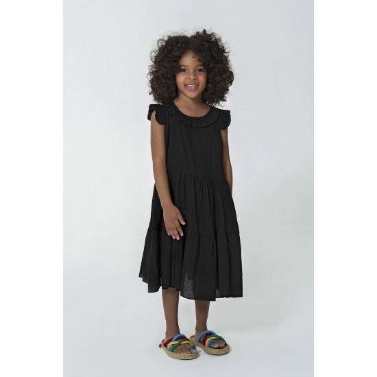 For You Kids Organic Robe Layered Black Dress