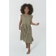 For You Kids Organic Robe Layered Khaki Dress