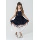 For You Kids Strap Skirt Floral Patterned Navy Blue Dress