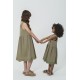 For You Kids Organic Hem Ruched Khaki Dress