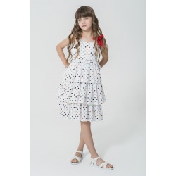 For You Kids Colorful Polka Dot Bow Strap Dress